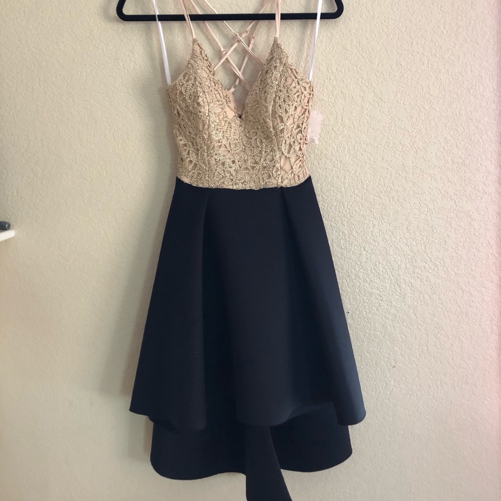 Gold and black dress